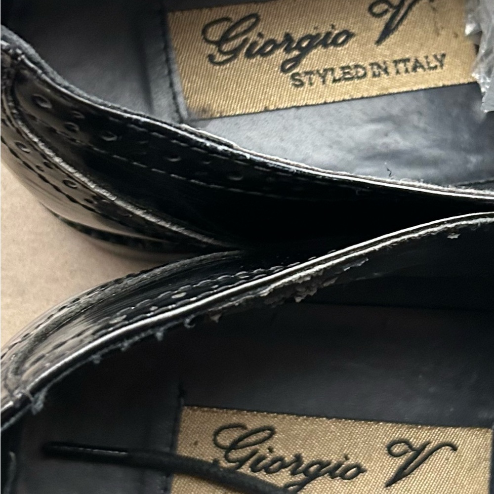 Giorgio V - Styled in Italy- leather- Very good shape-Size 12 1/2…Black cool - Picture 5 of 7